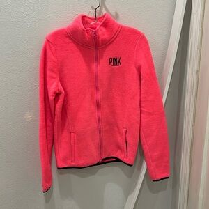 pink polar fleece zip up jacket